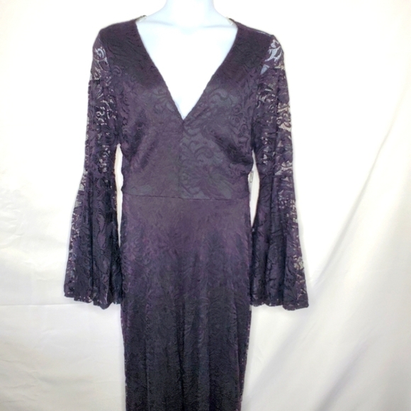 NWT Fashion to Figure Drama Sleeve Lace Jumpsuit 2X Straight Leg Stretch Goth - Picture 3 of 16